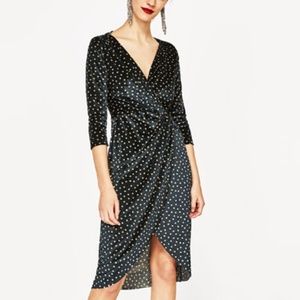 Zara Polka Dot Velvet Dress